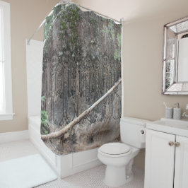 Cortina De Ducha Noche del petroglifo de Gigglers que camina