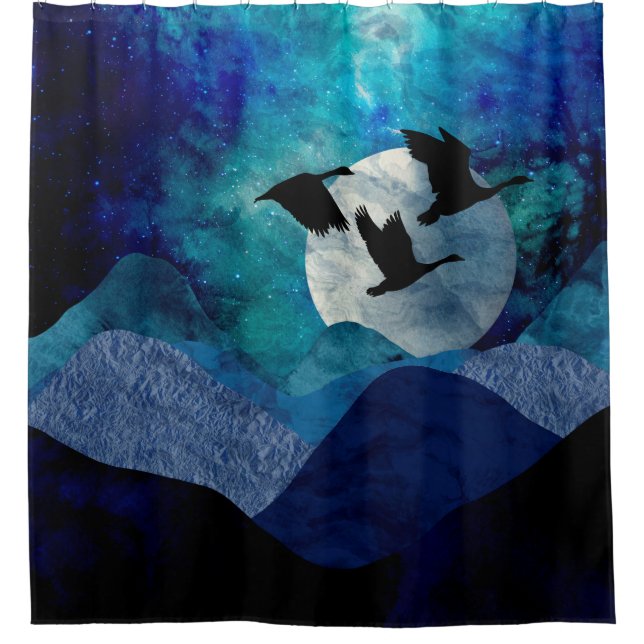 Cortina De Ducha Noche En Las Montañas (Anverso)