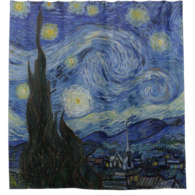 Cortina De Ducha Noche Van Gogh Starry (Anverso)