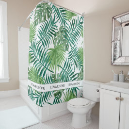 Cortina De Ducha Nombre de familia de las hojas tropicales acuática