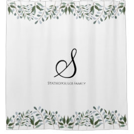 Cortina De Ducha Nombre de la familia floral Eucalyptus Greenery