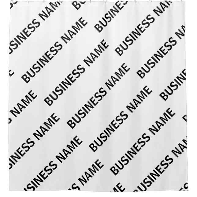 Cortina De Ducha Nombre de su negocio Patrón | Negro y Blanco (Anverso)