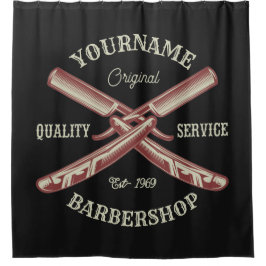 Cortina De Ducha NOMBRE personalizado Barber Straight Razor Barbers