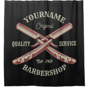 Cortina De Ducha NOMBRE personalizado Barber Straight Razor Barbers