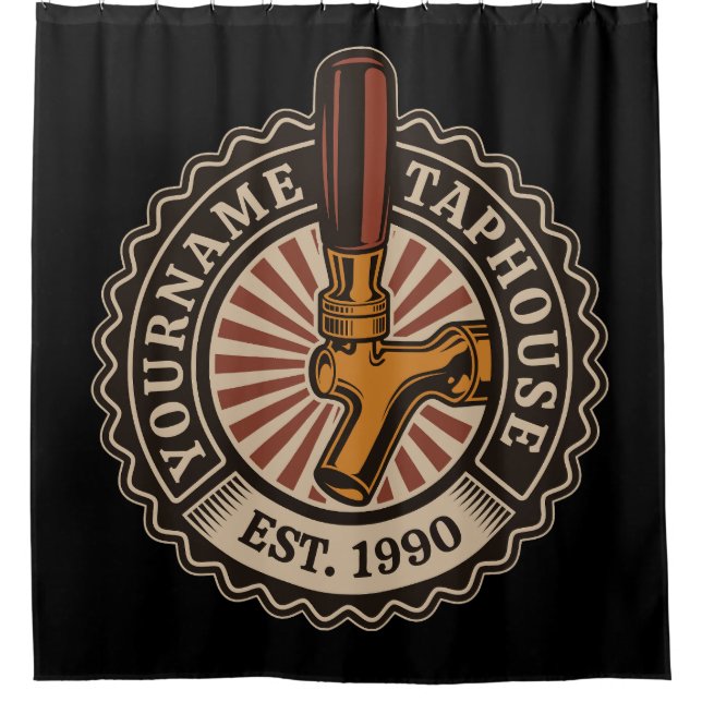 Cortina De Ducha NOMBRE Personalizado Craft Beer Taphouse Brewery B (Anverso)