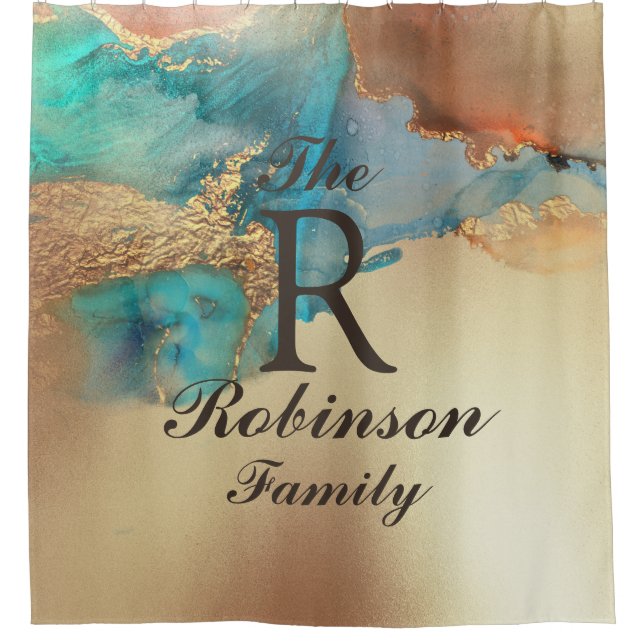 Cortina De Ducha Nombre personalizado de arte (Anverso)