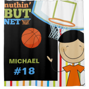 Cortina De Ducha Nombre personalizado y número de niños baloncesto