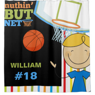 Cortina De Ducha Nombre personalizado y número de niños baloncesto