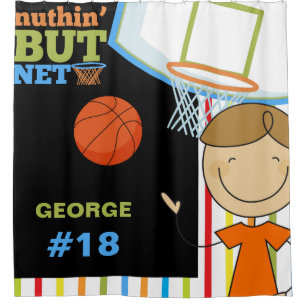 Cortina De Ducha Nombre personalizado y número de niños baloncesto
