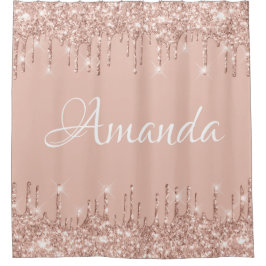 Cortina De Ducha Nombre Purpurina parkly Dris Rosa Girly Rubor