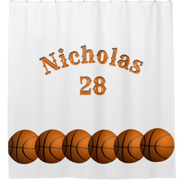 Cortina De Ducha Nombre y número del baloncesto (Anverso)