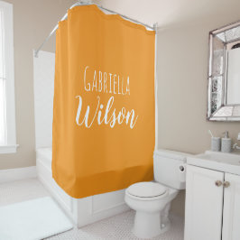 Cortina De Ducha Nombres personalizados modernista naranja minimali