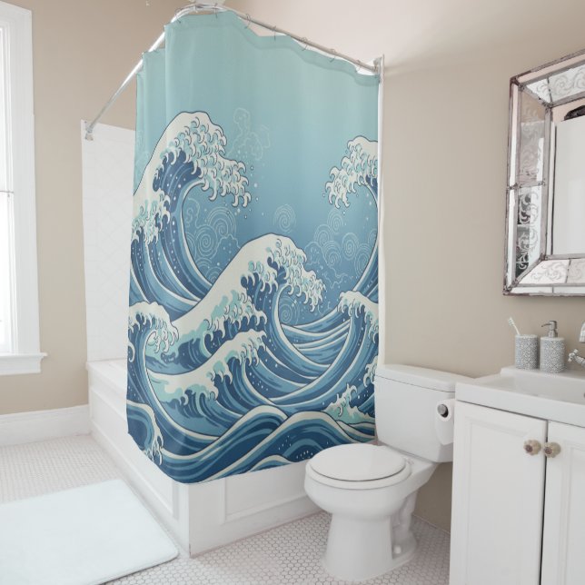 Cortina De Ducha Noon Waves Shower Curtain (In situ)