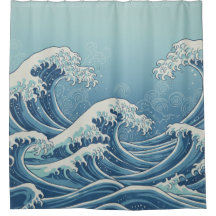 Noon Waves Shower Curtain