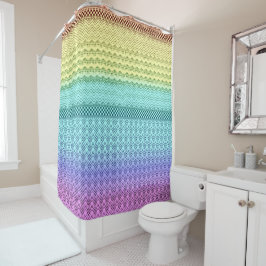 Cortina De Ducha Nórdico Boho Bohemia Tribal Arcoiris Único Azteca