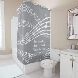 Cortina De Ducha Notas musicales de Personalizado gris moderno