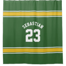Cortina De Ducha Novedad de fútbol personalizada Jersey Verde Amari