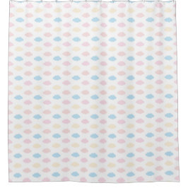 Cortina De Ducha Nubes de color pastel rosa azul amarillo moderno
