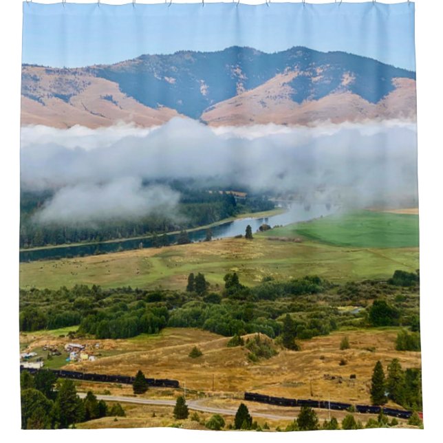 Cortina De Ducha Nubes sobre el río Flathead (Anverso)