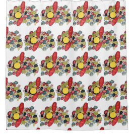 Cortina De Ducha Nueva Inglaterra Clama Clambake de langosta Clamba