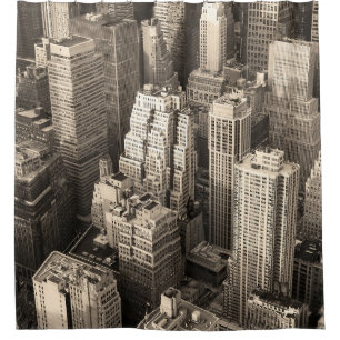 Cortina De Ducha Nueva York City Manhattan vista aérea negra