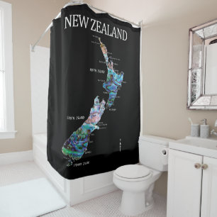 CORTINA DE DUCHA NUEVA ZELANDIA KIWI MAP PAUA
