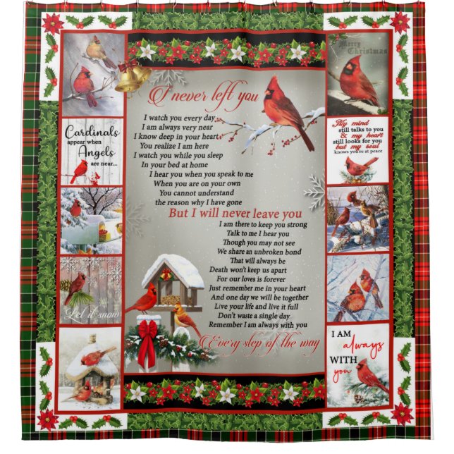 Cortina De Ducha Nunca Te Dejé, Navidades Cardenal Quilt Blanket (Anverso)