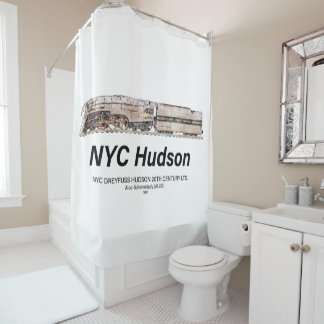 Cortina De Ducha NYC Dreyfuss Hudson Steam Locomotive. Profile