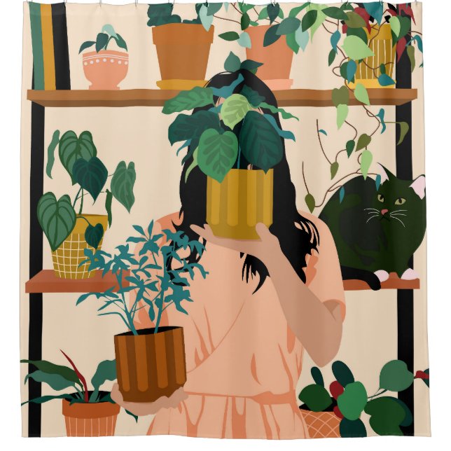 Cortina De Ducha Oasis en poto (Anverso)