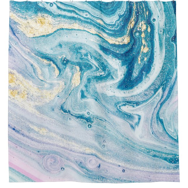Cortina De Ducha Ocean Art: Marble Agate Swirls. (Anverso)