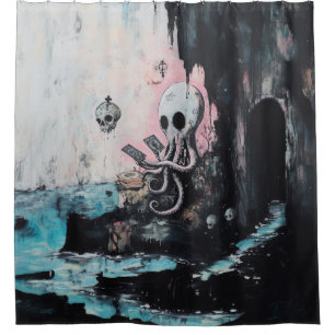 Cortina De Ducha Octopus Skull Tarot Oracle Cards Witchy AI Art