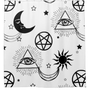 Cortina De Ducha ojo de halloween illuminati