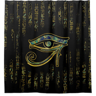 Cortina De Ducha Ojo egipcio de Horus en hieroglyphics y mármol