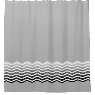 Cortina De Ducha Olas Bordes gradientes grises blancos + tus ideas