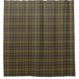 Cortina De Ducha Olive Blue Orange Tartan Plaid Shower Curtain