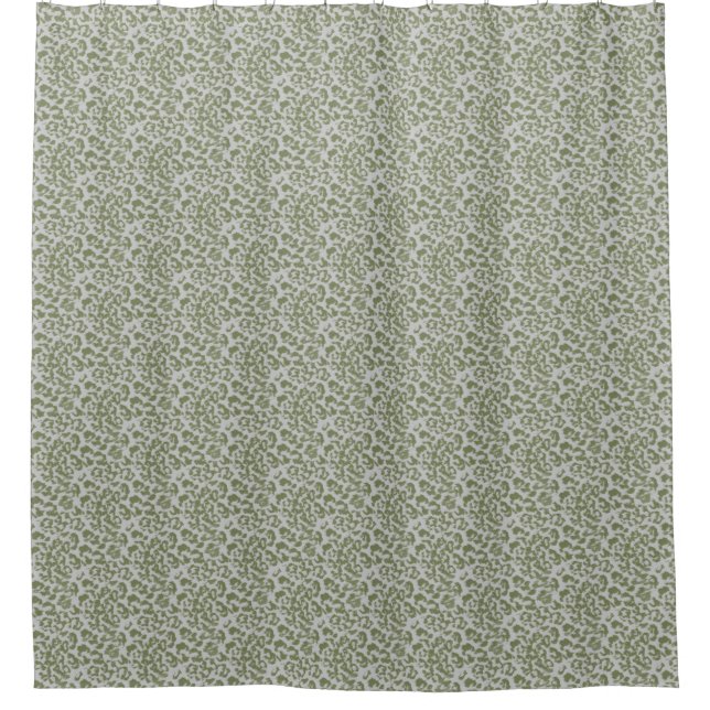 Cortina De Ducha Olive grey spotted leopard  (Anverso)