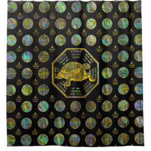 Cortina De Ducha Olmo de oro Shell de Feng Shui de la tortuga/de la