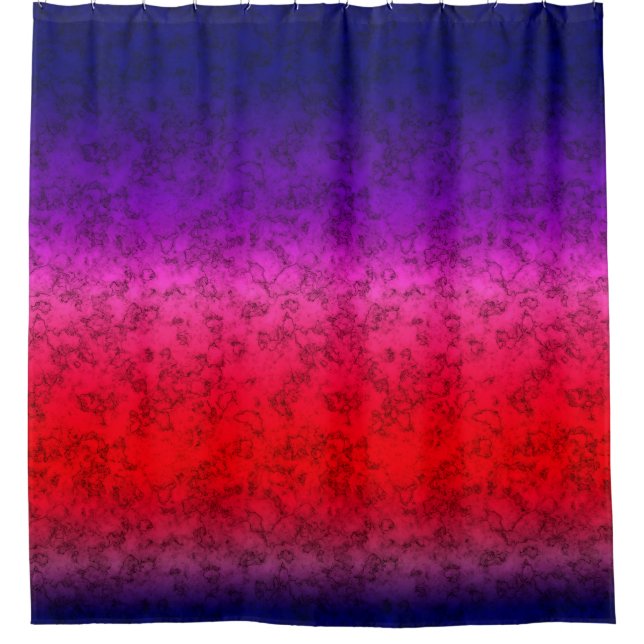 Cortina De Ducha Ombre rojo azul (Anverso)