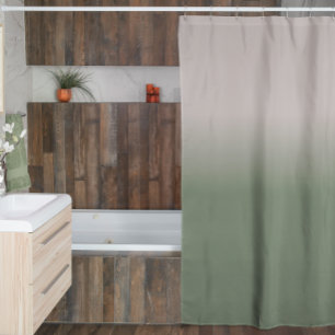 Cortina De Ducha Ombre Taupe Sage Green Brown Desvanecimiento