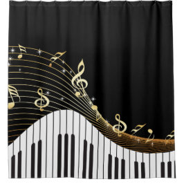 Cortina De Ducha Onda de música Piano Keys