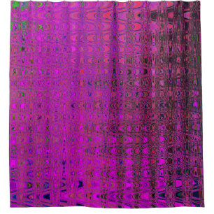 Cortina De Ducha Ondas abstractas de boomerang retro magenta