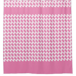 Cortina De Ducha Ondas negras modernas de color rosa y blanco