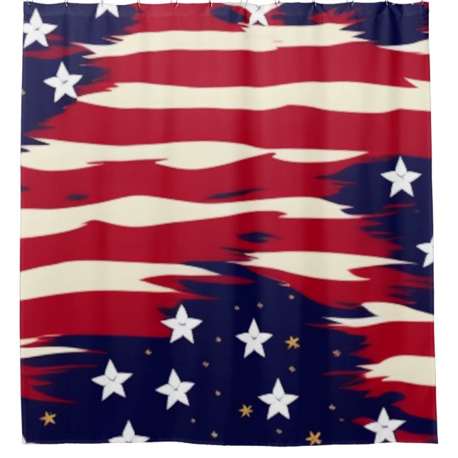 Cortina De Ducha Ondas patrióticas (Anverso)