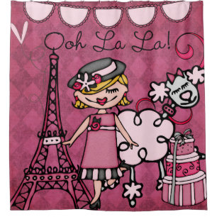 Cortina De Ducha Ooh La Blond Haired Diva Eiffel Tower Poodle
