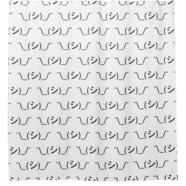 Cortina De Ducha Oops Shrug Emoticon ¯\_(シ)_/ Ø Kaomoji japonés (Anverso)