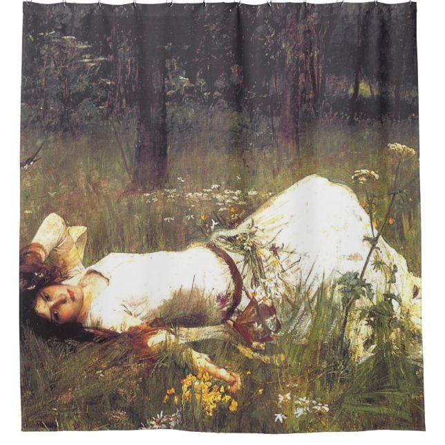 Cortina De Ducha Ophelia 1889 Por John William Waterhouse (Anverso)