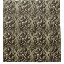 Cortina De Ducha Opulencia Operativa - Grotesca floral gótica