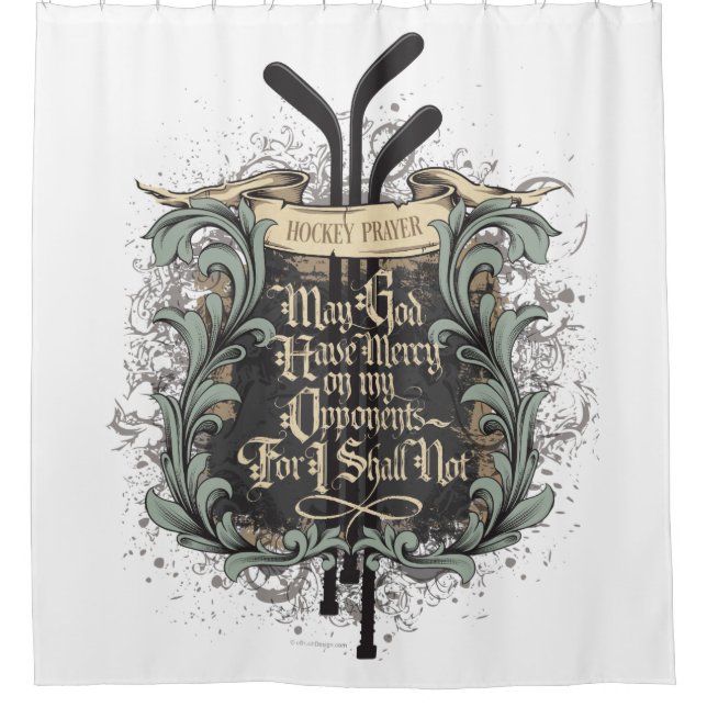 Cortina De Ducha Oración de hockey (Anverso)