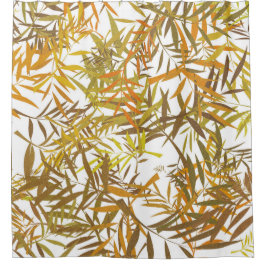 Cortina De Ducha Orange Gold and Bronze Willow Leaves