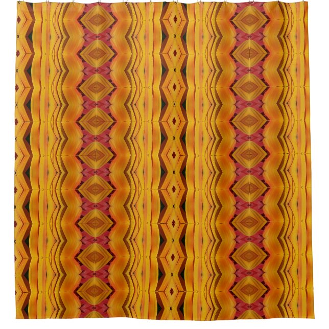 Cortina De Ducha Orangey Ikat (Anverso)